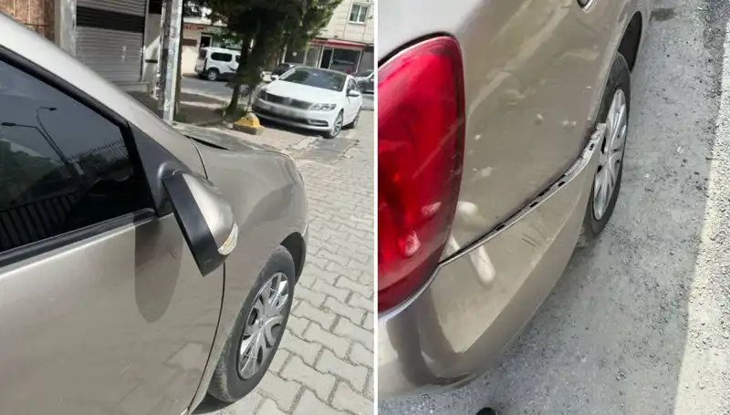 Mahallede Motosikletli Magandanın Daveti! Otomobil Aynası Kırıldı