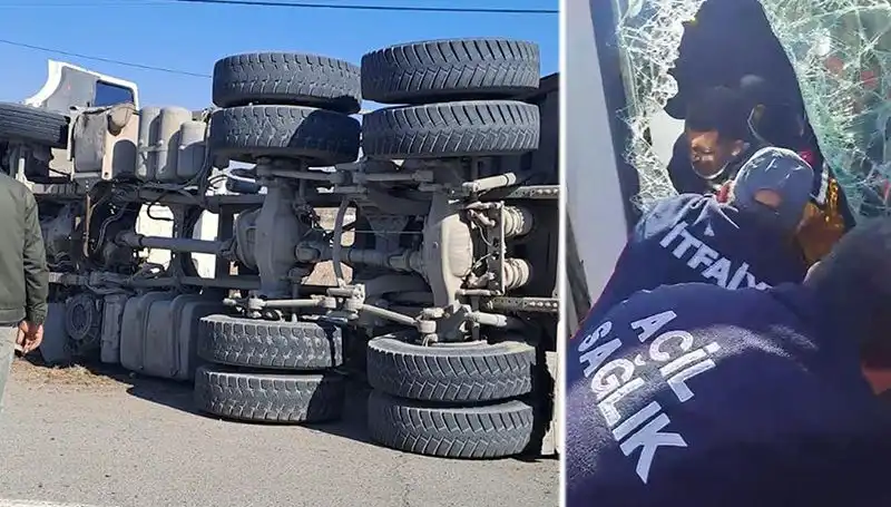 Virajı Alamayan Kamyon Ortalığı Karıştırdı: O Anlar Kamerada!